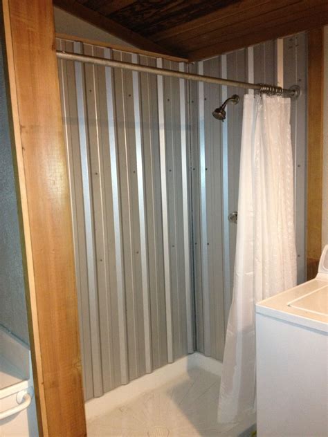 sheet metal shower walls|rustic sheet metal shower walls.